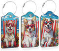 Funny Dog Summer 3 Pack PU Leahter Luggage Tag by Losthll