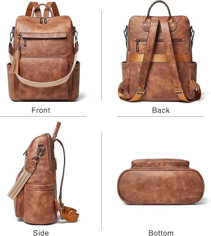 Shrrie Vegan Leather Laptop Backpack - Image 5