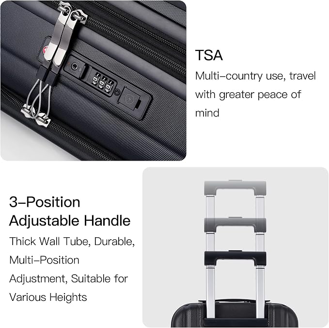 BISON DENIM 20 Inch Carry On Luggage, PC Lightweight Hardside Expandable - Image 6