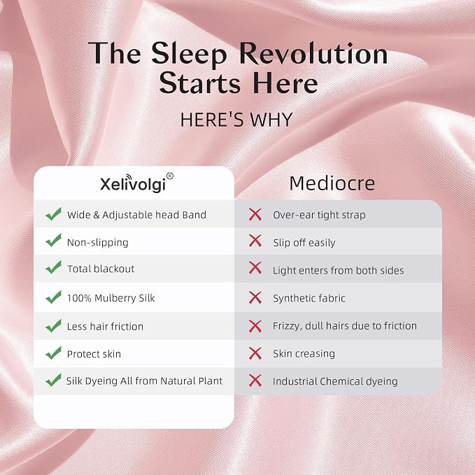 Silk Sleep Mask for Women and Men, Side Sleeper, 22 Momme Pure Mulberry Silk - Image 3