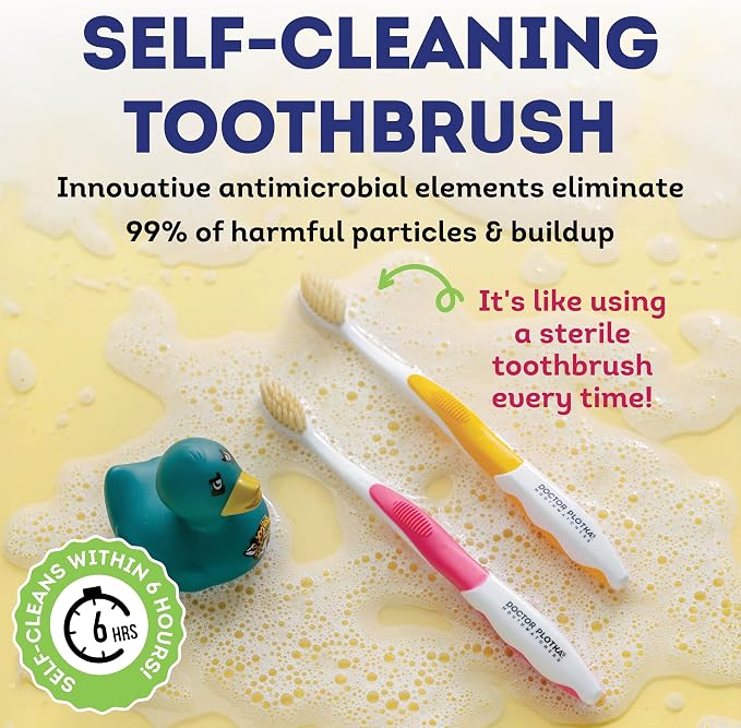 MOUTHWATCHERS Soft Childrens Flossing Manual Toothbrush, Value Pack of 4 - Image 4