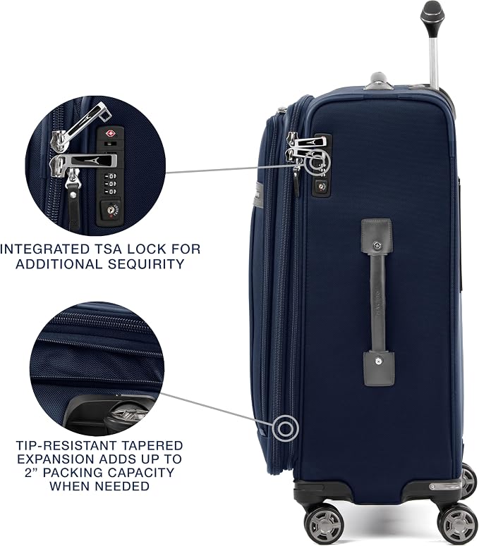 Travelpro Platinum Elite Softside Expandable Checked Luggage, 8 Wheel Spinner - Image 5