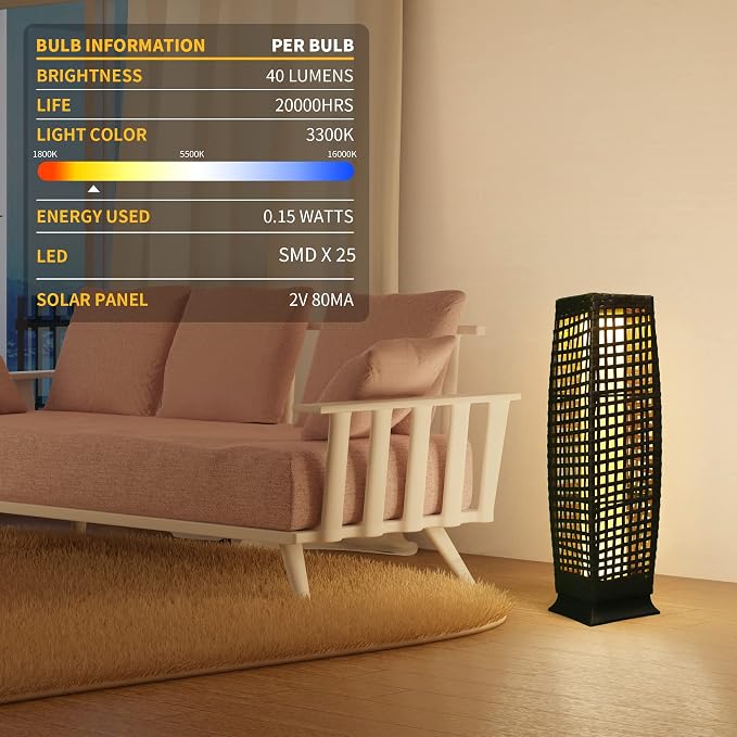 Solar Floor Lamp, Outdoor Floor Lamp, Solar Lanterns Outdoor Waterproof - Image 7