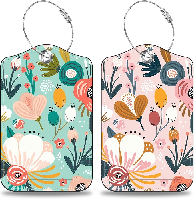 2 Pcs Spring Flowers and Berries Luggage Tags by Unknown