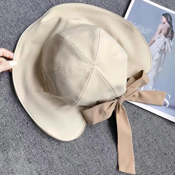 Wide Brim Hats for Woman Foldable Hats Sun Hats for Women uv Protection Bowknot - Image 6
