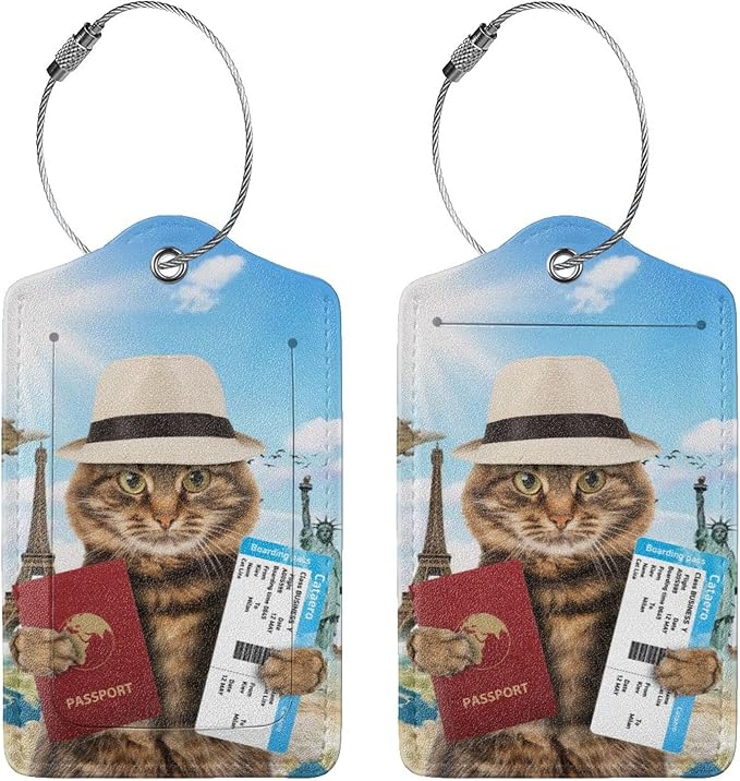 2 Pack Funny Cat Passport Luggage Tags - Image 3