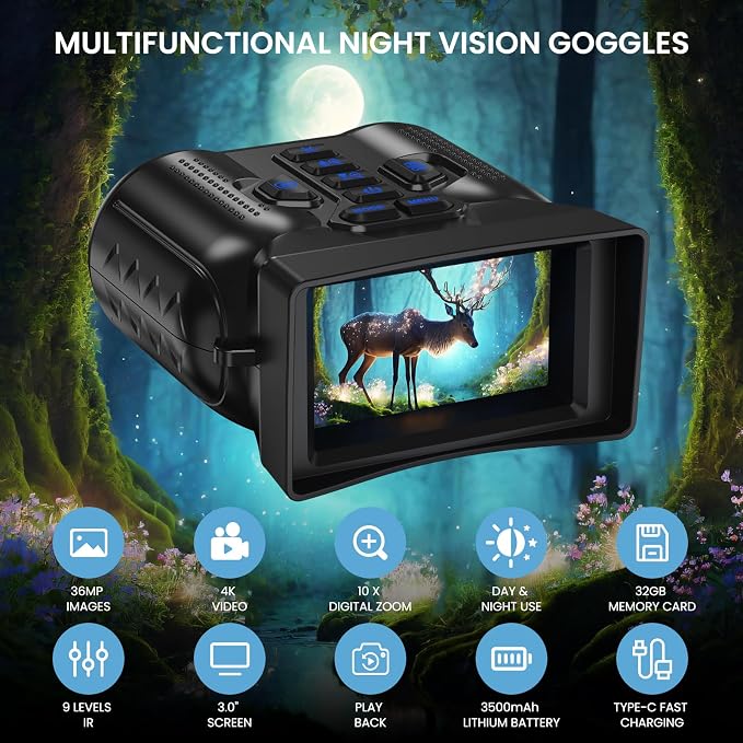Night Vision Goggles, 4K Night Vision Binoculars - Image 8