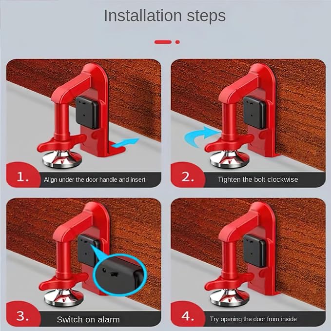 Portable Alarm Door Stopper for Bottom of Door, 2025 New Door Stop Alarm Wedge - Image 5