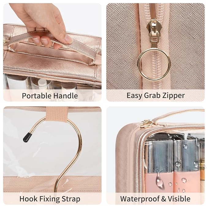 CUBETASTIC Toiletry Bag for Women, Portable Makeup Bag Transparent Cosmetic Case - Image 5