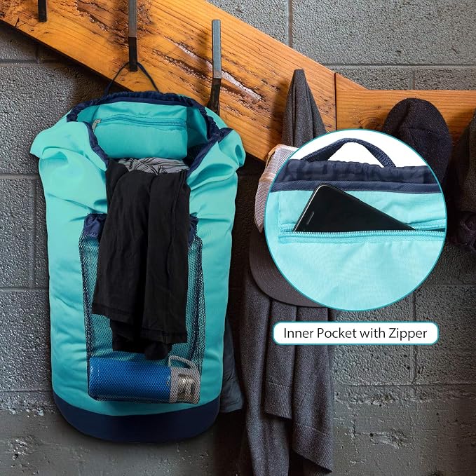 Dalykate Laundry Backpack with Shoulder Straps and Mesh Pocket Durable Nylon - Image 4