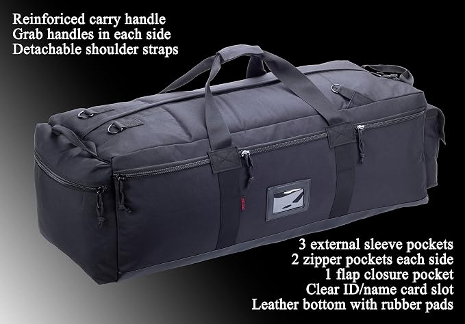 Large Military Duffle Bag Tactical Gear Load Out Bag Deployment Cargo Bag - Image 3