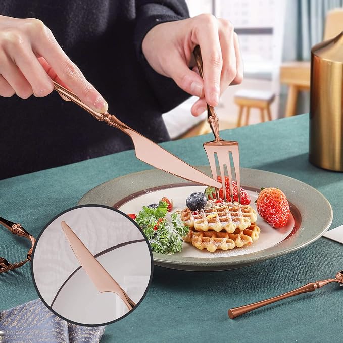 20-Piece Rose Gold Silverware Set - Image 6