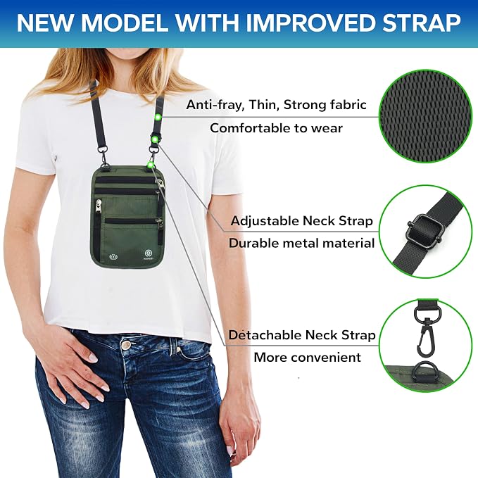 Neck Wallet – Travel Pouch and RFID Blocking Passport Holder - Image 3