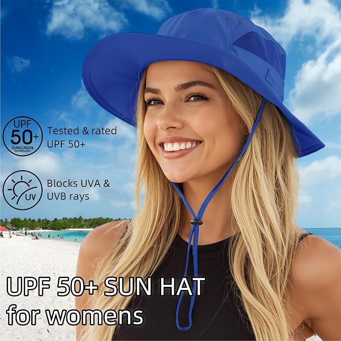 Connectyle Women's UPF 50+ Sun Hat UV Protection Wide Brim Bucket Hat Summer - Image 2