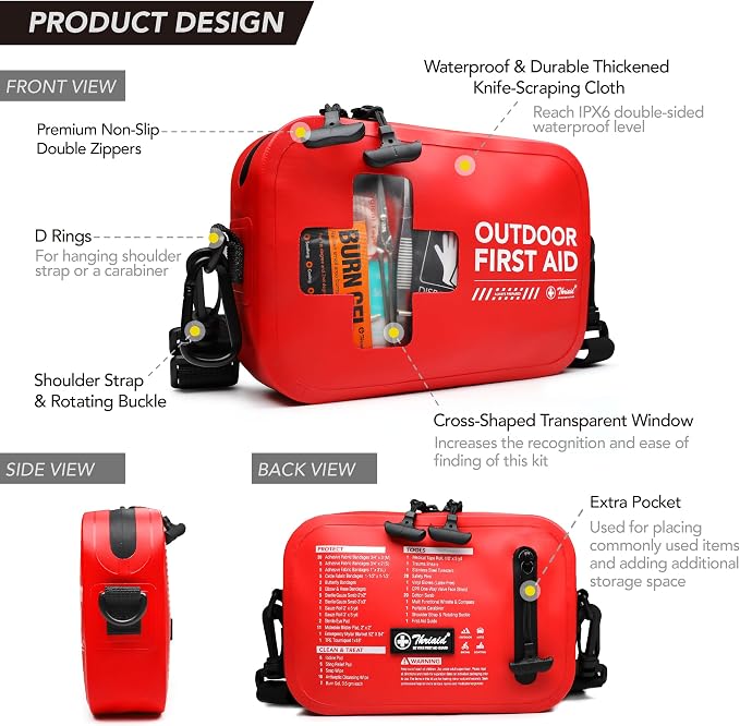 152 PCS Waterproof First Aid Kit, Portable Small Boat Dry Bag Bug Out Bags - Image 2
