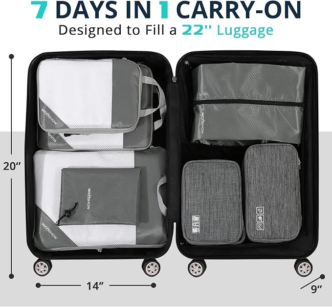 7 Set Compression Packing Cubes - Image 6