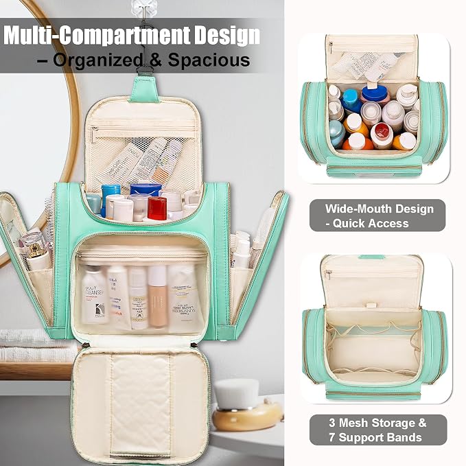 Travel Toiletry Bag for Women, Hanging Toiletry Bag, Bathroom Bag Portable - Image 6