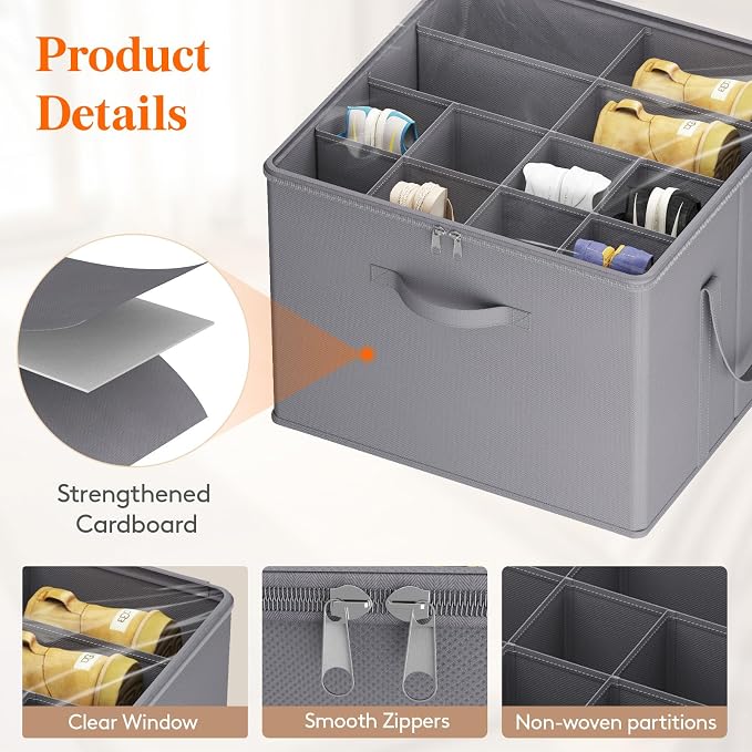 Lifewit Shoe Storage Organizer for Closet, Fits 12-16 Pairs, Large Shoe Box - Image 4