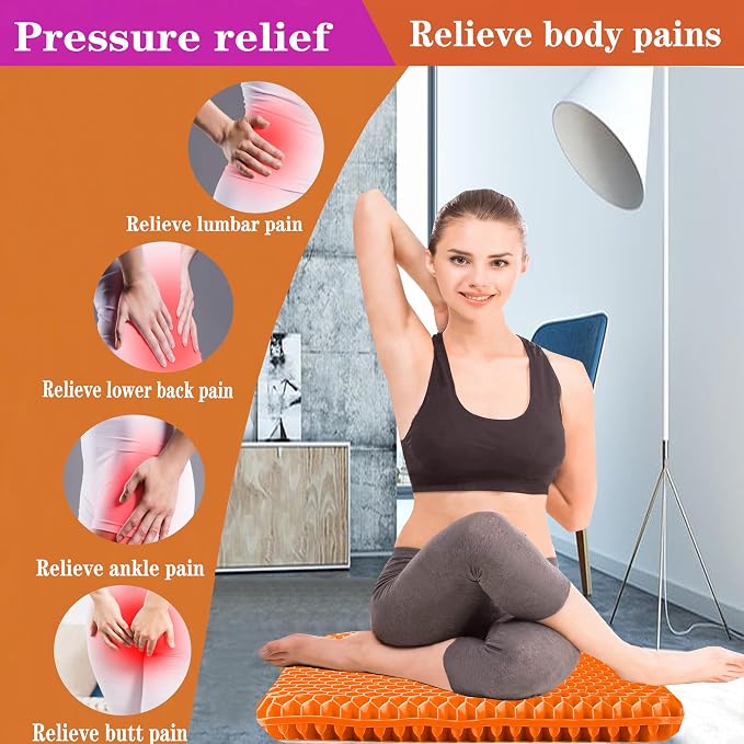 Plus Size Gel Seat Cushion for Long Sitting, Extra Large and Thick, Seat - Image 4