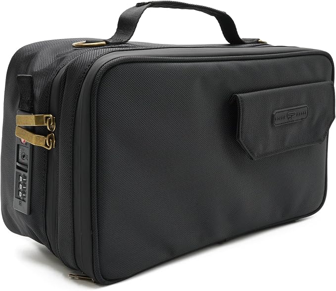 Large Storage Case with TSA Combination Lock Bag, Portable Carbon Lined by StashProof