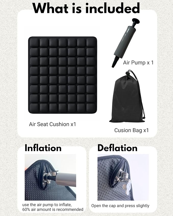 56 Air Cells Travel Cushion, 3D Inflatable Seat - Image 6
