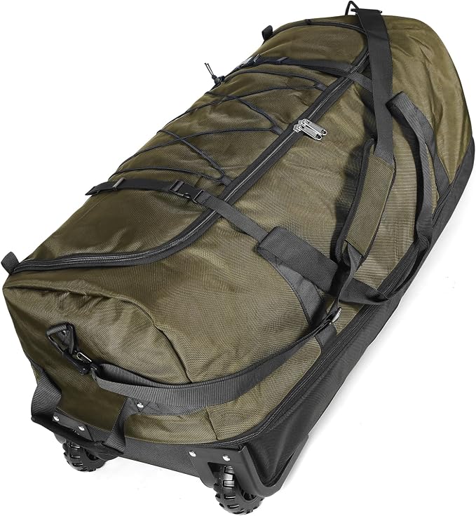 110L Expandable to 140L 32” Foldable Oxford Soft-Sided Rolling Duffle Bag by Unknown