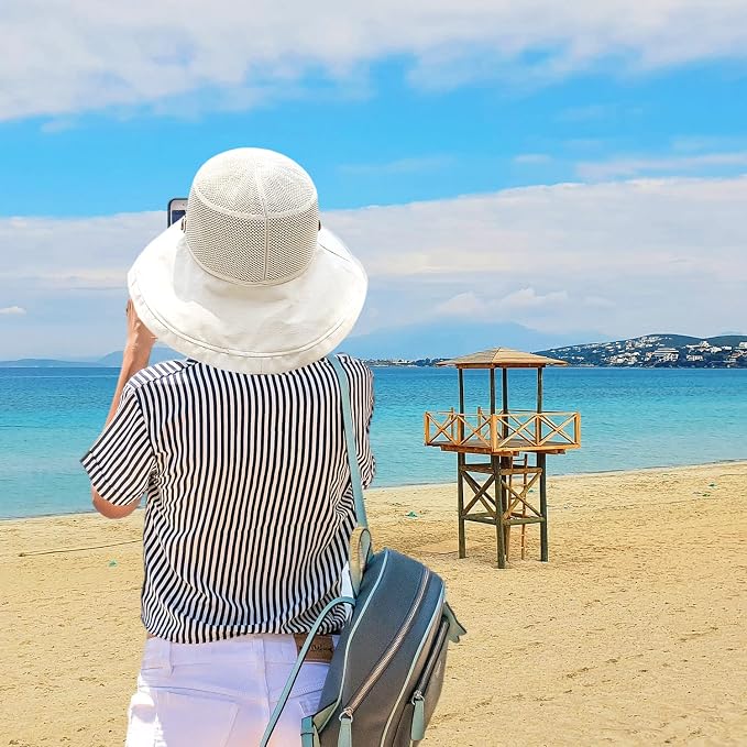 Women Wide Brim Sun Hats Metal Wired Edge Summer UV Protection Beach Fishing Hat - Image 8