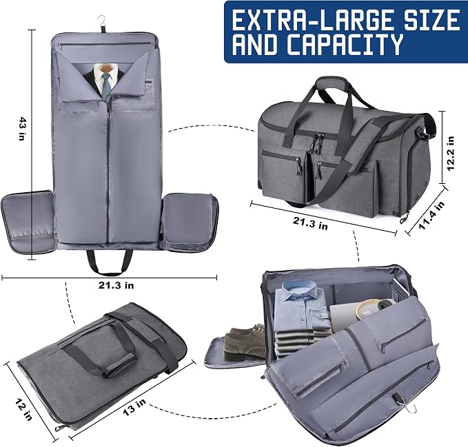 Convertible Duffle Bags for Travel Carry On Suit Duffle Bags - Image 6