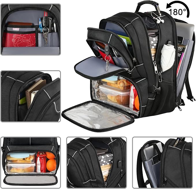 VECKUSON Lunch Bag Backpack, Insulated Cooler Lunch Box Backpack, Extra Large - Image 3