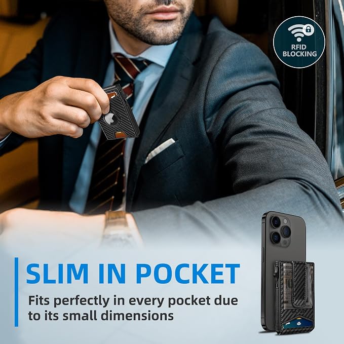 Airtag Wallet for Men, with Money Clip Gift Boxed, Slim Front Pocket Wallet - Image 7