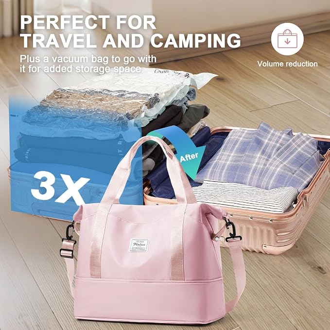 Travel Duffel Bag, Sports Tote Gym Bag, Shoulder Weekender Overnight Bag - Image 4