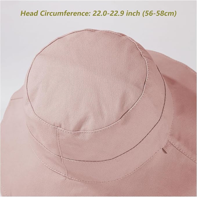 vidsel Womens Sun Hats Wide Brim Reversible Bucket Cotton Hat Packable Summer - Image 2