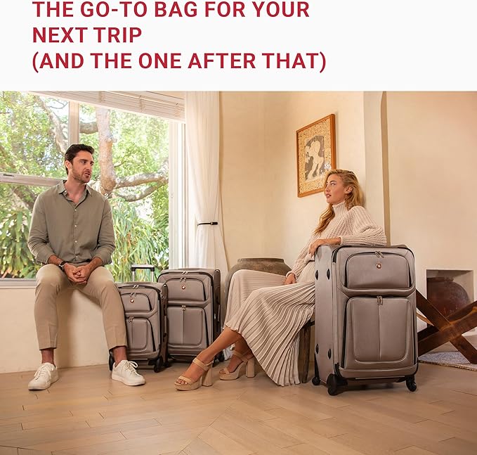 SwissGear Sion Softside Expandable Luggage, Checked-Medium 25-Inch - Image 3