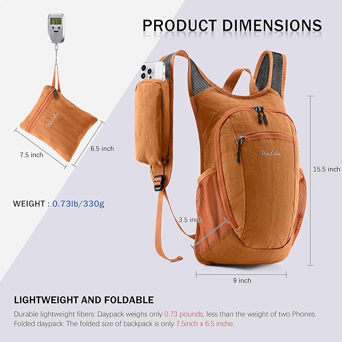 10L Small Hiking Backpack Travel Daypack Lightweight Packable Back Pack - Image 6
