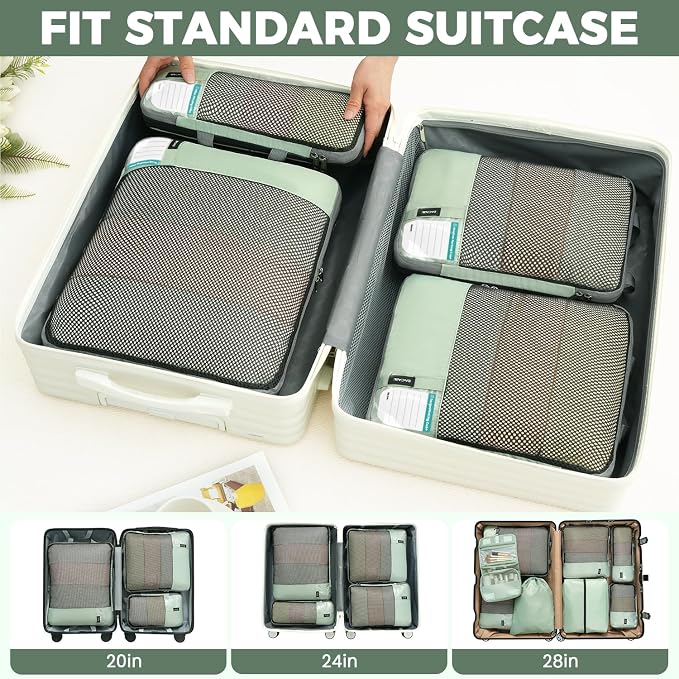 BAGAIL 4 Set/6 Set/8 Set Compression Packing Cubes Travel Accessories - Image 7