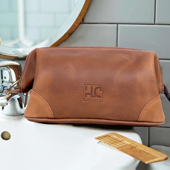 HLC Leather Toiletry Bag for Men - Image 7