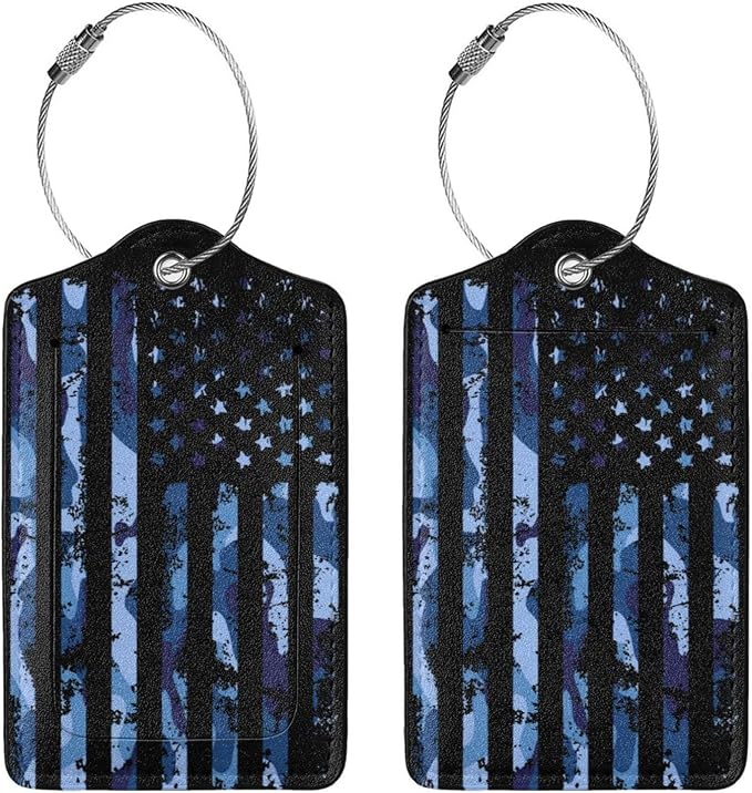 Set of 2 Luggage Tag for Suitcases Tie dye PU Leather Luggage Tag - Image 3