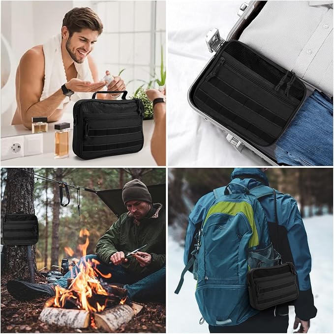 Travel Toiletry Bag for Men, Hanging Hook Toiletry Bag, Spacious Portable - Image 7