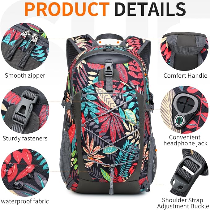 40L Hiking Backpack Lightweight Daypack Waterproof Travel Camping Backpack - Image 6