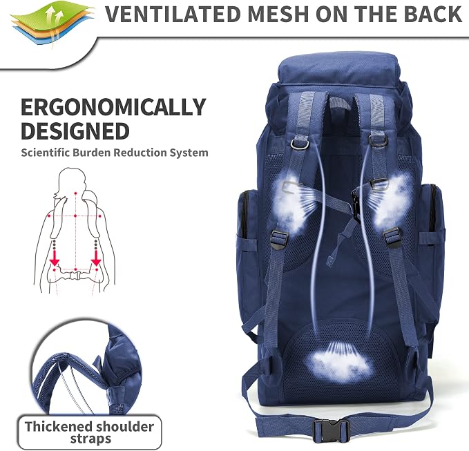 King'sGuard 70L Camping Hiking Backpack Tactical Backpack Military Molle - Image 4