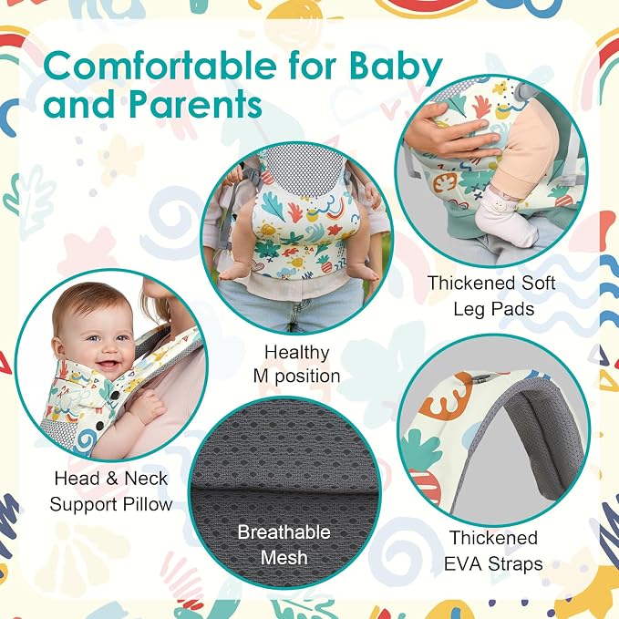 Newborn Baby Front Carrier Backpack, Toddler Baby Body Carrier, 7-66 Lbs - Image 3