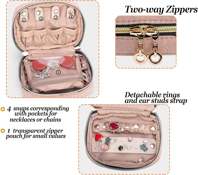 Teamoy Mini Jewelry Travel Case, Storage Organizer Bag - Image 4