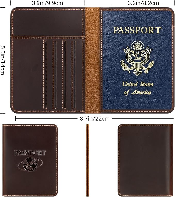BIAOTIE Premium Leather Passport Holder Covers, Rfid Travel Wallet Passport - Image 2