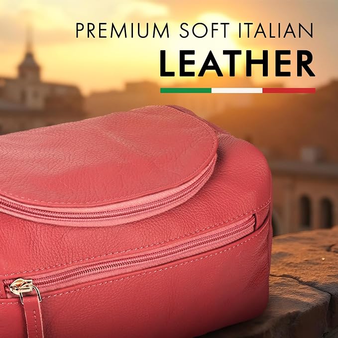 ELIZO Premium REAL Leather Toiletry Bag - Image 3