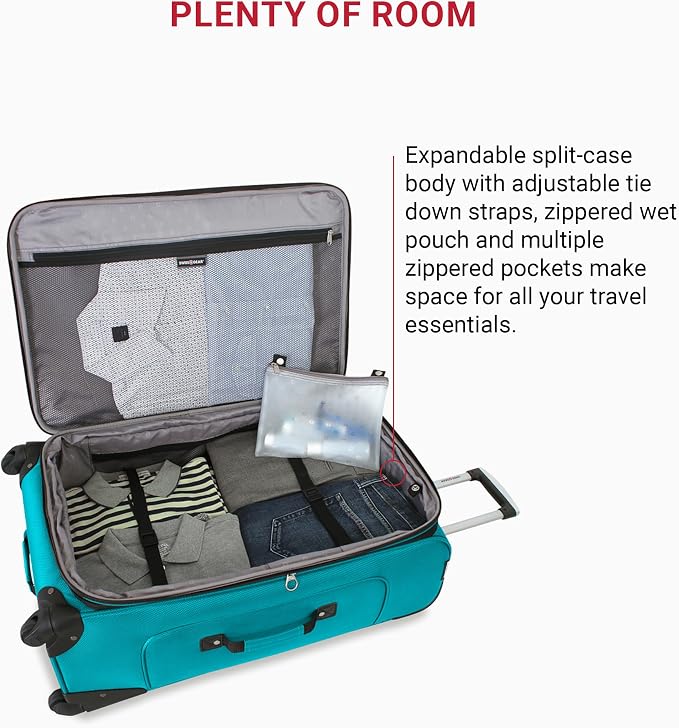 SwissGear Sion Softside Expandable Luggage, Checked-Medium 25-Inch - Image 5