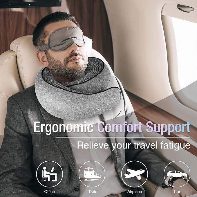 Travel Pillows for Airplanes, Neck Pillow for Traveling Using Memory Foam - Image 6