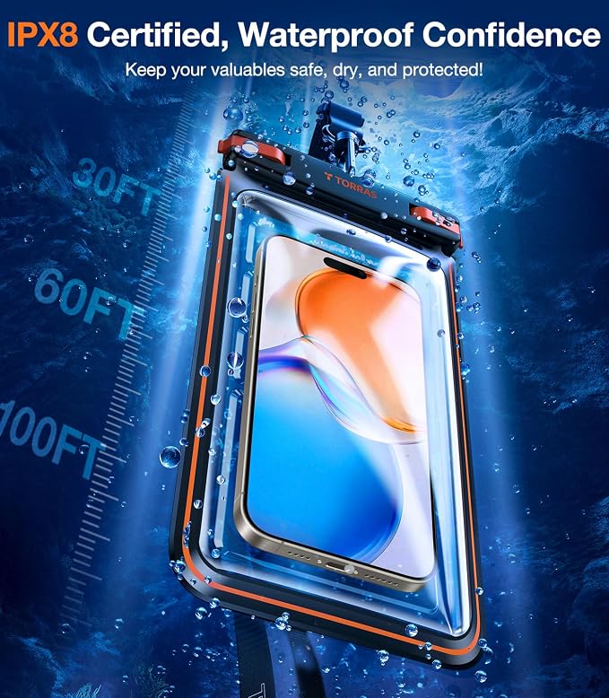 TORRAS 2 Pack IPX8 Waterproof Phone Pouch Floating, Underwater Screen Touchable - Image 7