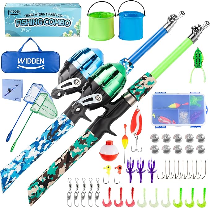 Kids Fishing Pole, Portable Telescopic Kids Fishing Poles by WIDDENKidsFishingPole