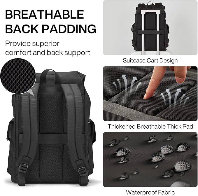 mixi Travel Laptop Backpack for Women & Men Carry On Backpack fits 16'' Laptop - Image 5
