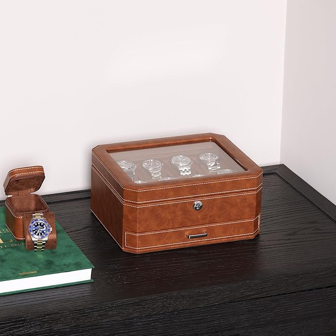 ROTHWELL 8 Slot Leather Watch Box - Image 5